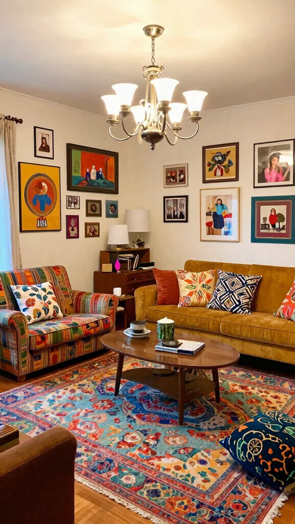 10 8-Light Chandelier Living Room Ideas for a Glamorous Overhead Statement - 10. Eclectic Mix for Personal Style 1