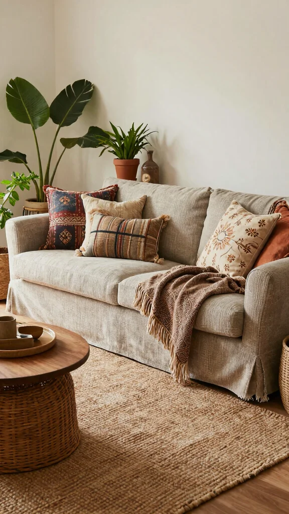 11 7-Seater Sofa Set Ideas for Large Living Rooms and Open-Plan Spaces - 10. The Textured Boho Chic Sofa 1