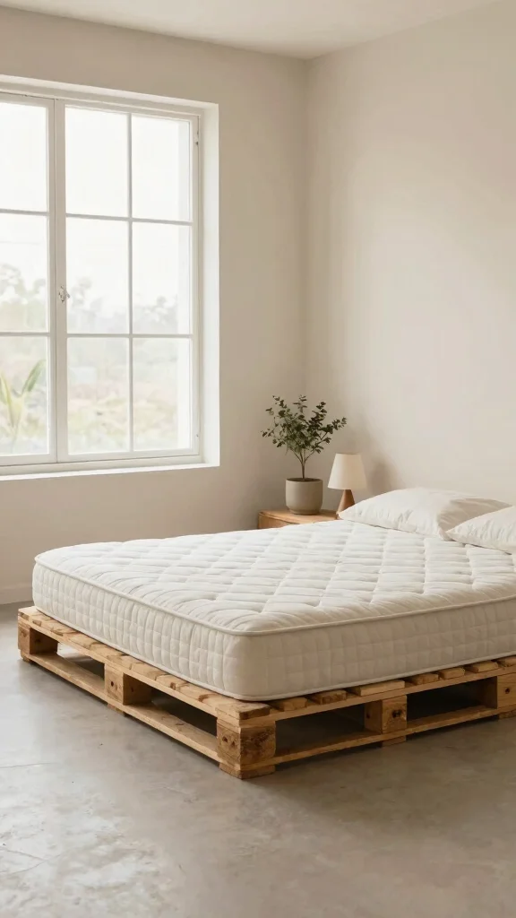 11 Bedroom Ideas Without a Bed Frame for a Low Minimal Look - 3. Utilize a Platform or Pallet Base 1