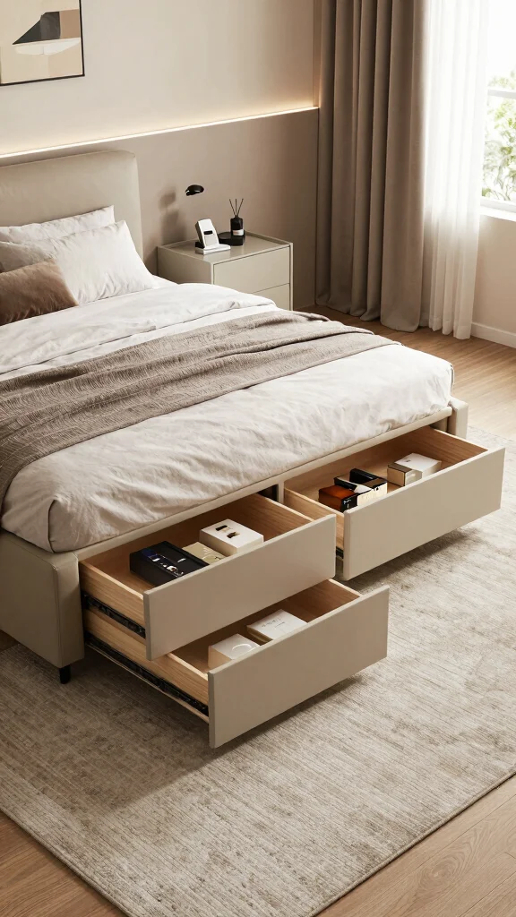 11 High Bed Bedroom Ideas for Storage Style and a Dramatic Look - 2. Platform Bed with Drawers 1