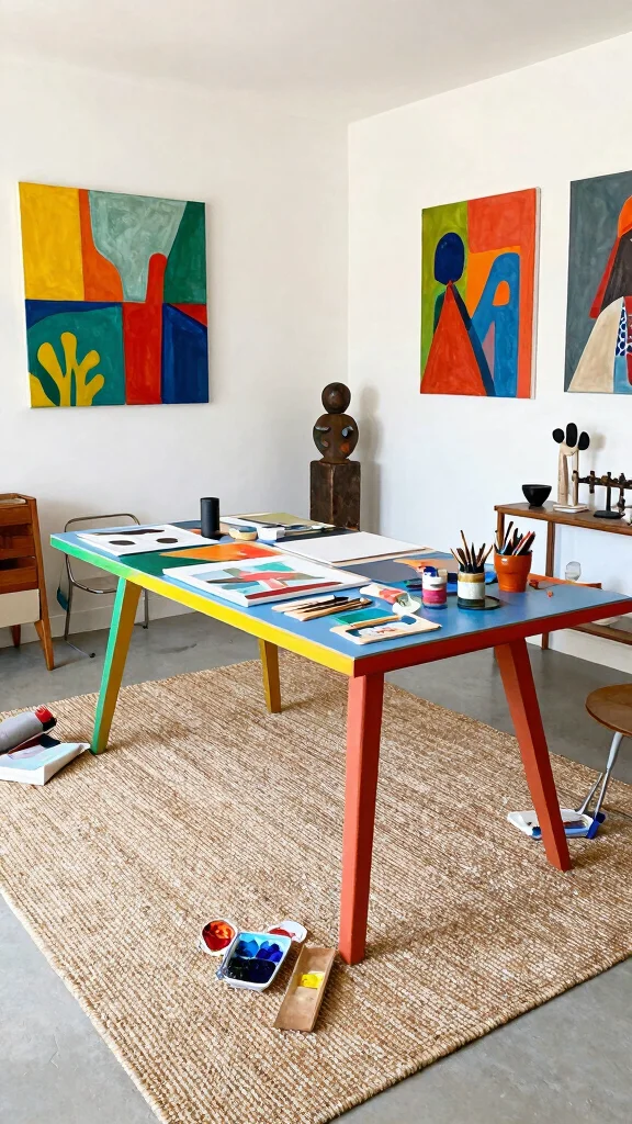 11 Jute Rug Living Room Ideas for a Natural Earthy Textured Floor - 6. Artsy Creative Space 1