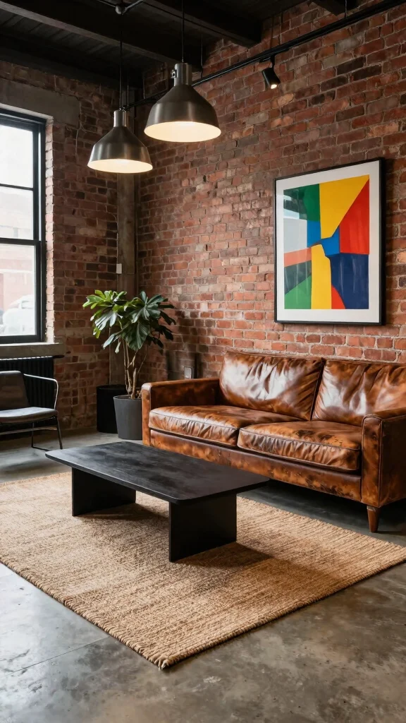 11 Jute Rug Living Room Ideas for a Natural Earthy Textured Floor - 7. Urban Industrial Edge 1