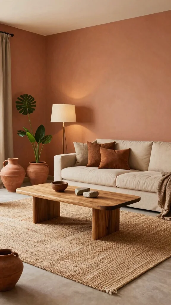 11 Jute Rug Living Room Ideas for a Natural Earthy Textured Floor - 9. Warm Earthy Tones 1