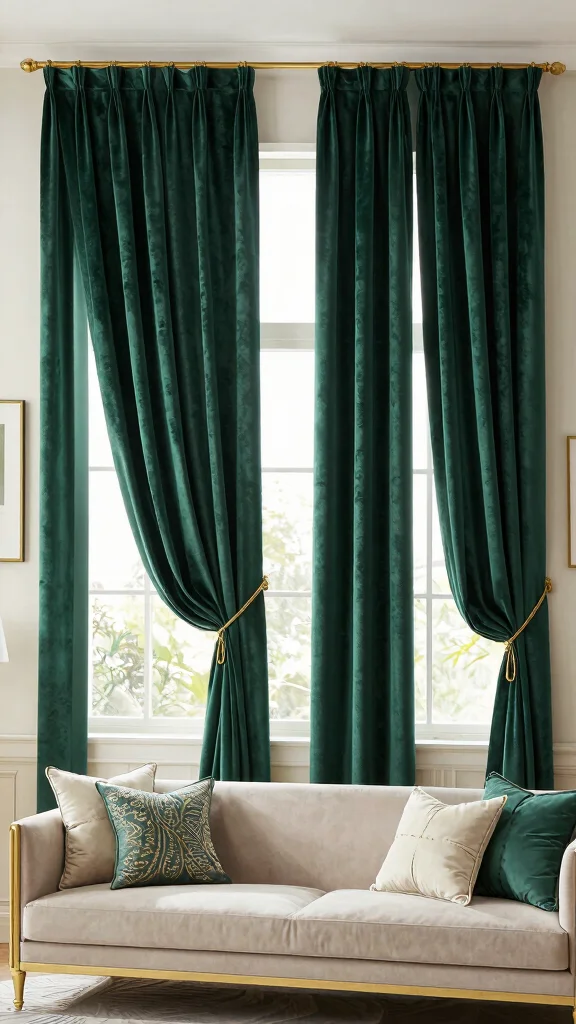 11 Living Room Curtain Ideas for 4-Window Walls - 5. Eco-Friendly Velvet 1