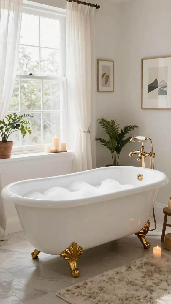 11 Old Money Bathroom Ideas for a Timeless Refined Luxurious Interior - 1. Clawfoot Tubs: A Regal Touch 1