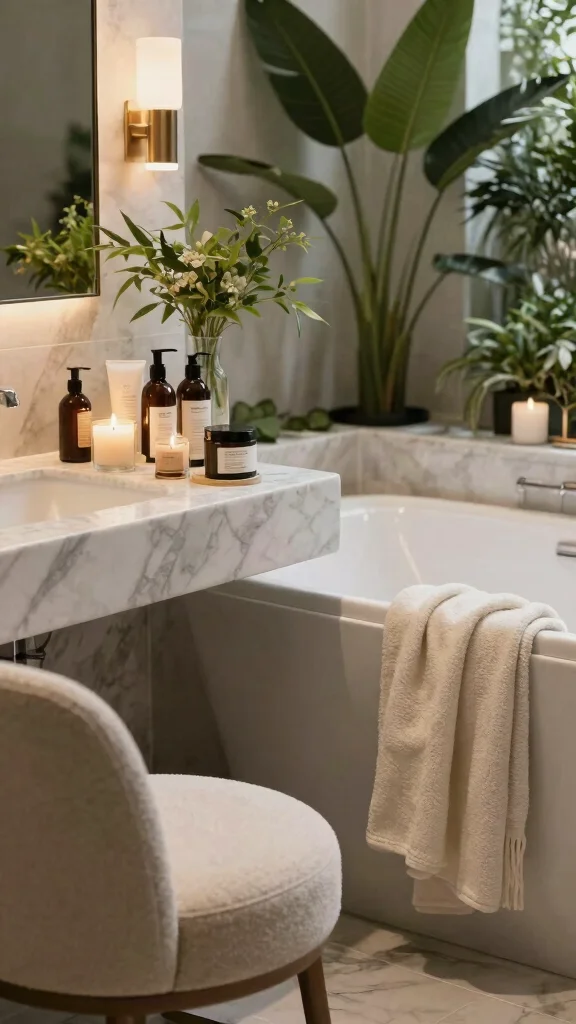11 Old Money Bathroom Ideas for a Timeless Refined Luxurious Interior - 10. Luxurious Bathtime: Spa Essentials 1