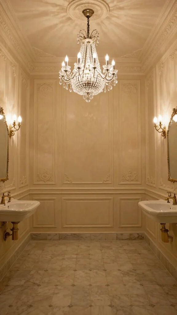 11 Old Money Bathroom Ideas for a Timeless Refined Luxurious Interior - 3. Vintage Lighting Fixtures: Glow of Grandeur 1