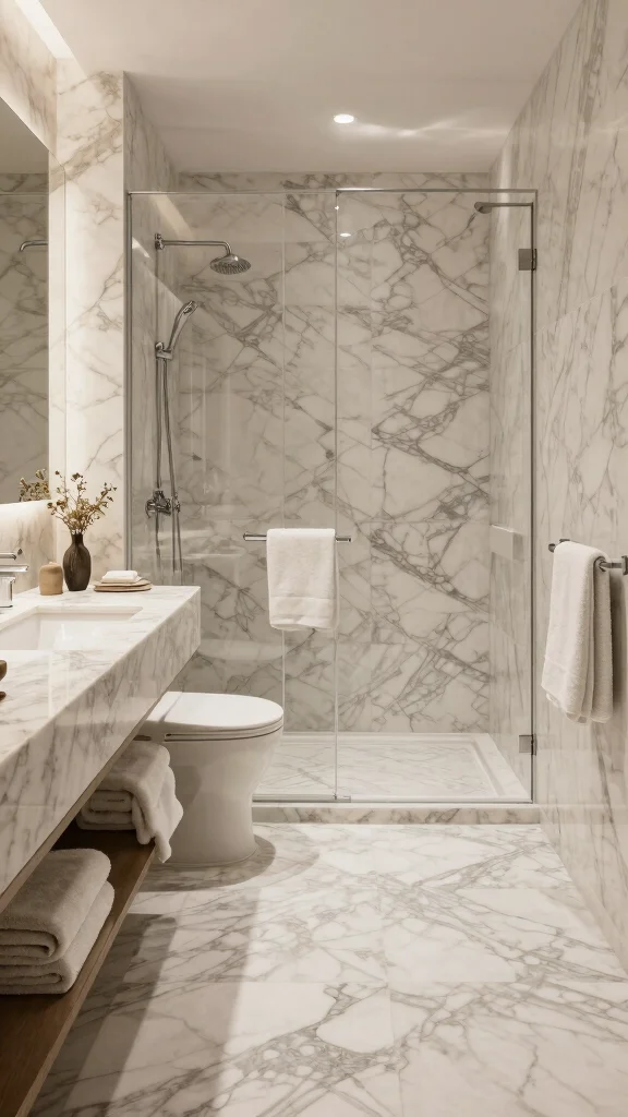 11 Old Money Bathroom Ideas for a Timeless Refined Luxurious Interior - 4. Marble Accents: Luxurious Touches 1