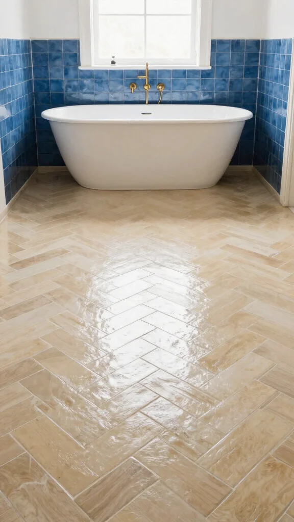 11 Rectangular Bathroom Ideas for a Functional Well-Planned Layout - 2. Embrace Rectangular Tile Patterns 1