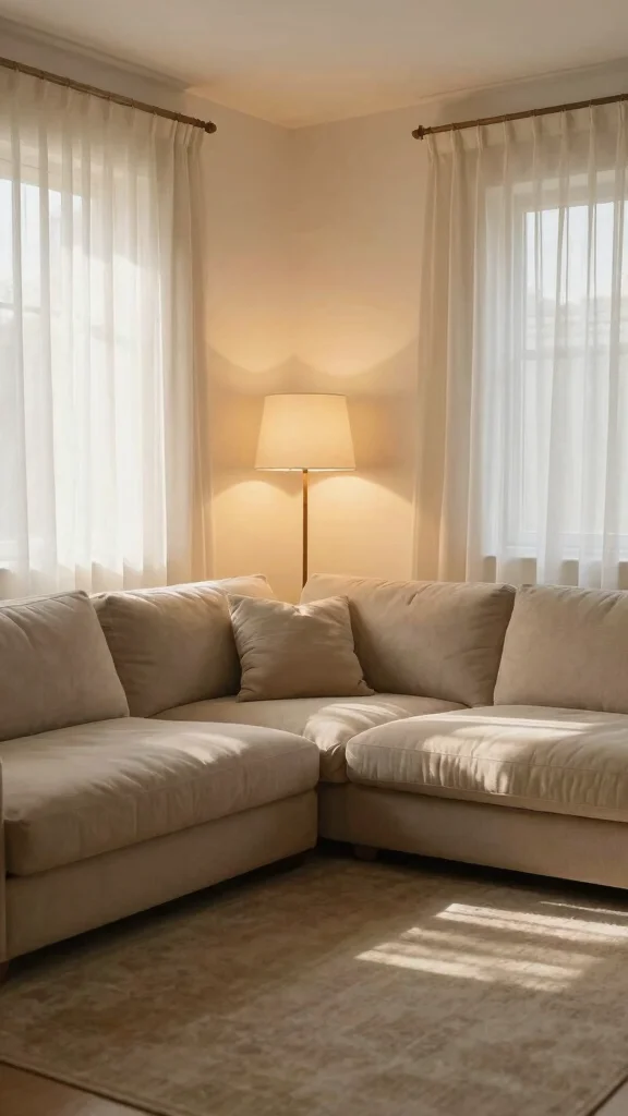 11 U-Shape Sofa Living Room Ideas for Maximum Seating and Comfort - 10. Smart Lighting Solutions 1