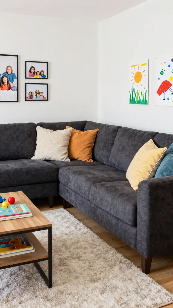 11 U-Shape Sofa Living Room Ideas for Maximum Seating and Comfort - 9. Family-Friendly Fabrics 1