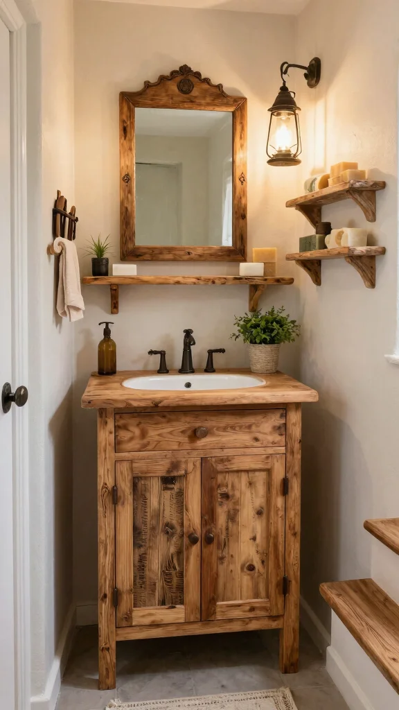 11 Under-Staircase Bathroom Ideas for a Clever Compact Space - 5. Rustic Under-Stair Bathroom 1