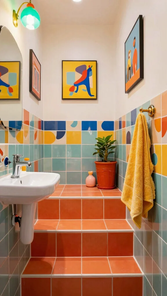 11 Under-Staircase Bathroom Ideas for a Clever Compact Space - 9. Bold Color Schemes 1