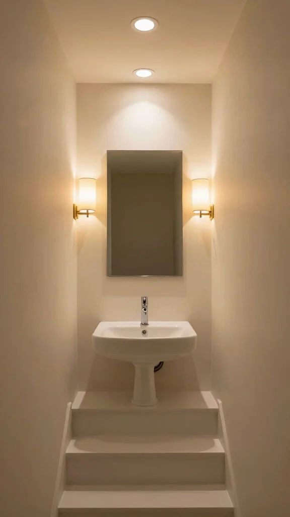 11 Under-Staircase Bathroom Ideas for a Space-Smart Compact Room - 7. Creative Lighting for Ambiance 1