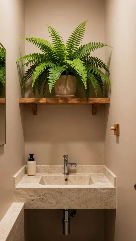 11 Under-Staircase Bathroom Ideas for a Space-Smart Compact Room - 8. Nature-Inspired Decor 1