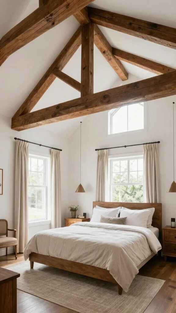 11 Vaulted Ceiling Bedroom Ideas for a Dramatic Open Airy Interior - 1. Embrace Exposed Beams 1