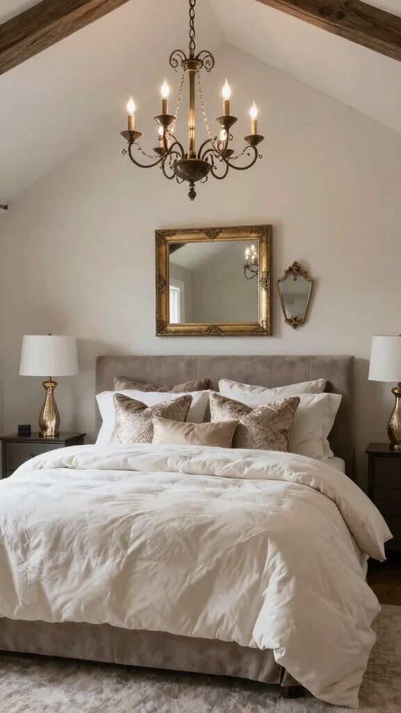 11 Vaulted Ceiling Bedroom Ideas for a Dramatic Open Airy Interior - 10. Farmhouse Glam 1