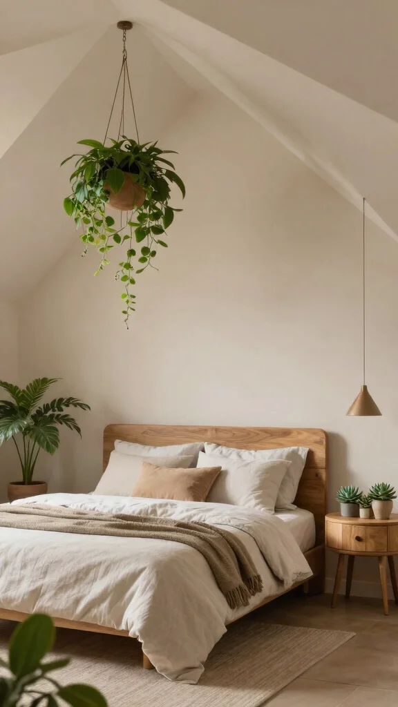 11 Vaulted Ceiling Bedroom Ideas for a Dramatic Open Airy Interior - 11. Nature-Inspired Decor 1