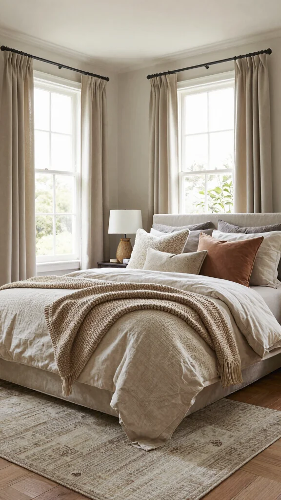 11 Vaulted Ceiling Bedroom Ideas for a Dramatic Open Airy Interior - 6. Layered Textures 1