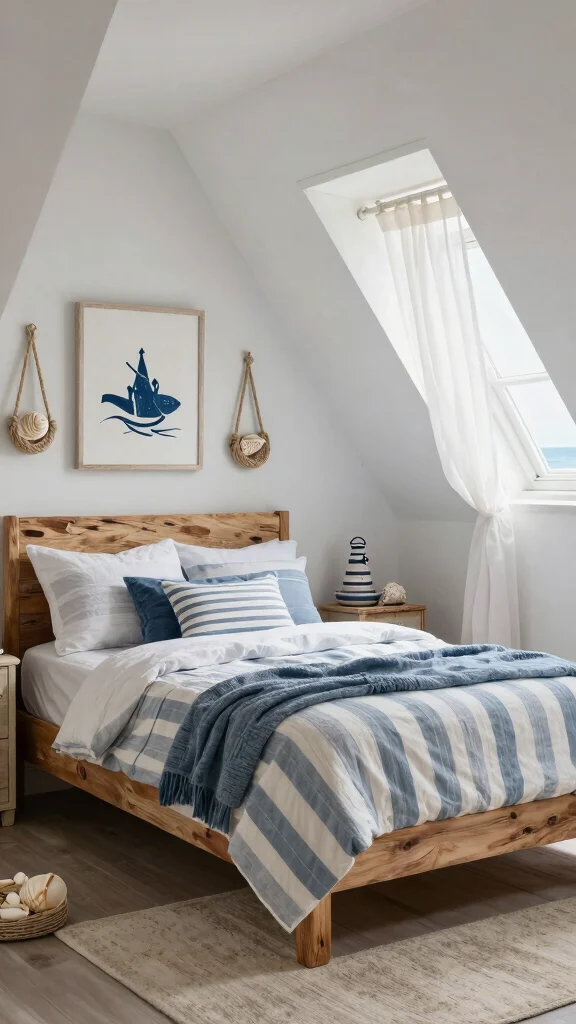 12 Attic Bedroom Ideas for a Cozy Character-Rich Sleep Space - 11. Nautical Retreat 1