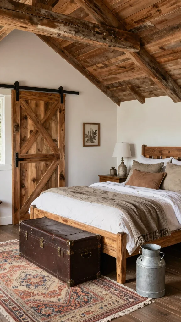 12 Attic Bedroom Ideas for a Cozy Character-Rich Sleep Space - 12. Rustic Farmhouse 1