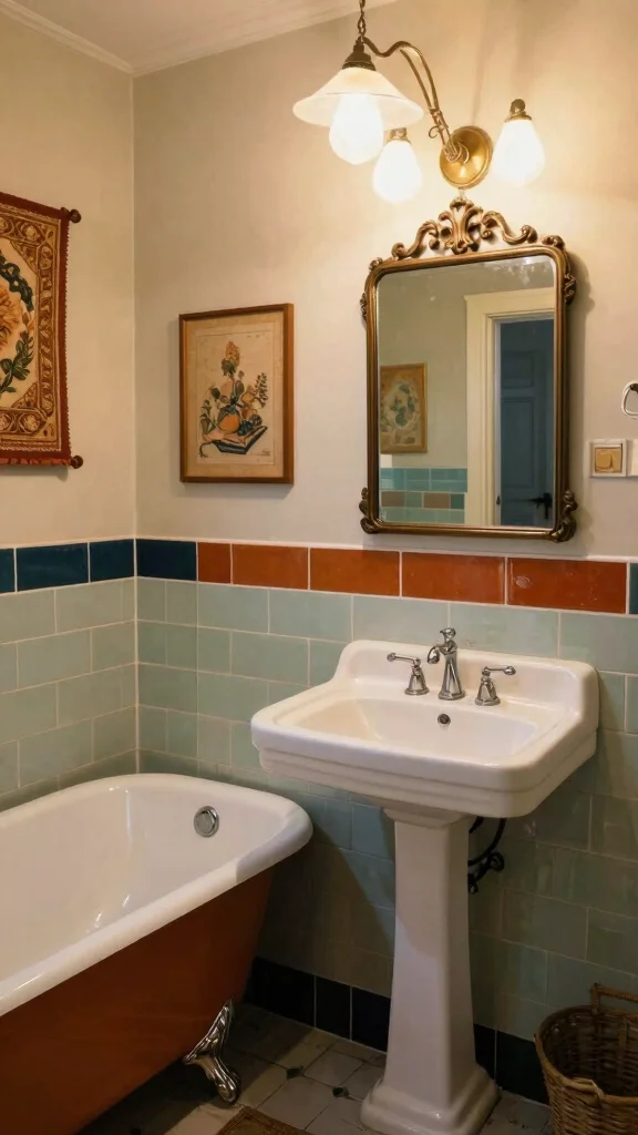 12 Bathroom Design Trends for 2026 to Watch and Try - 6. Vintage and Retro Accents 1