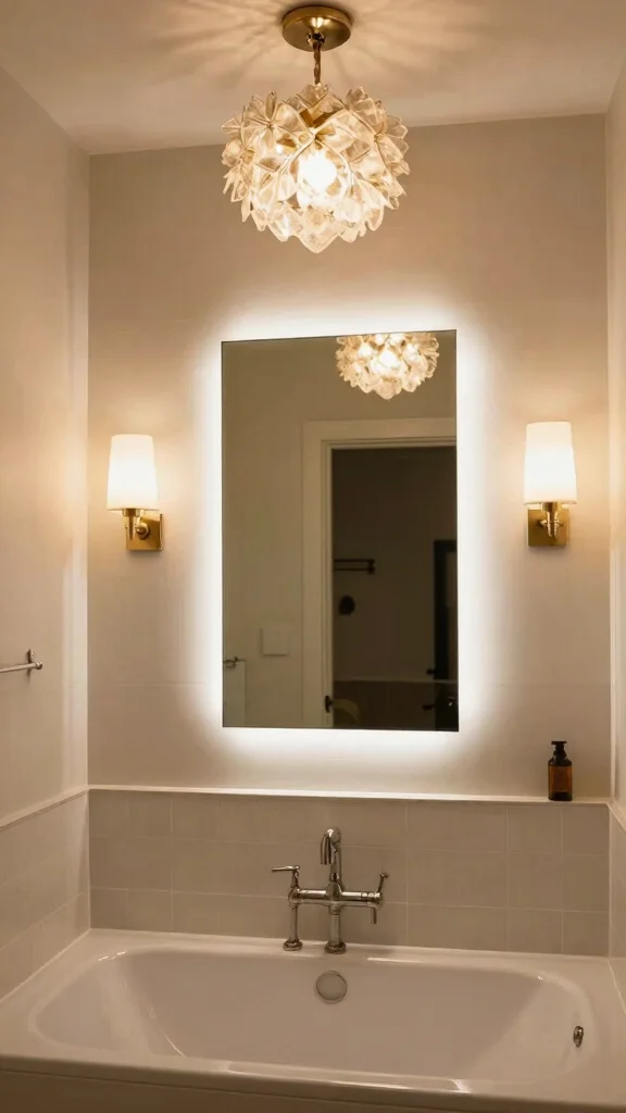 12 Bathroom Design Trends for 2026 to Watch and Try - 9. Unique Lighting Fixtures 1