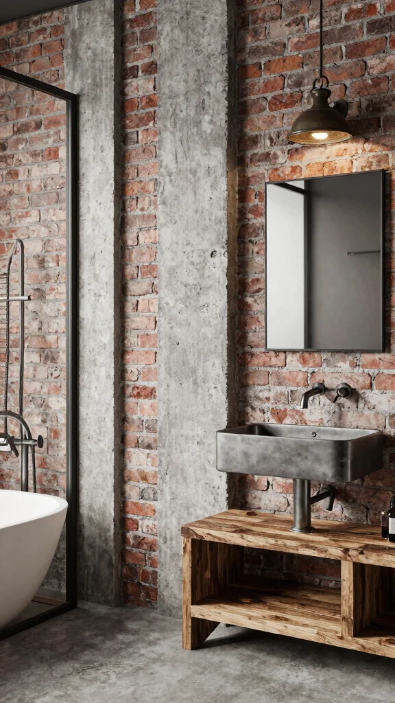 12 Bathroom Floor Plan Design Ideas for Small and Large Spaces - 10. Industrial Chic 1