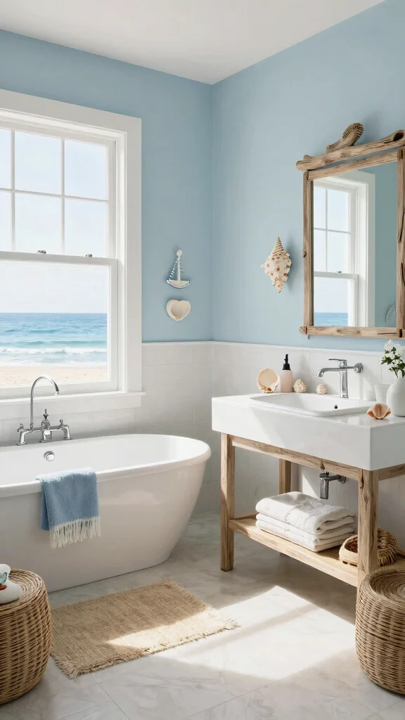 12 Bathroom Floor Plan Design Ideas for Small and Large Spaces - 11. Coastal Escape 1