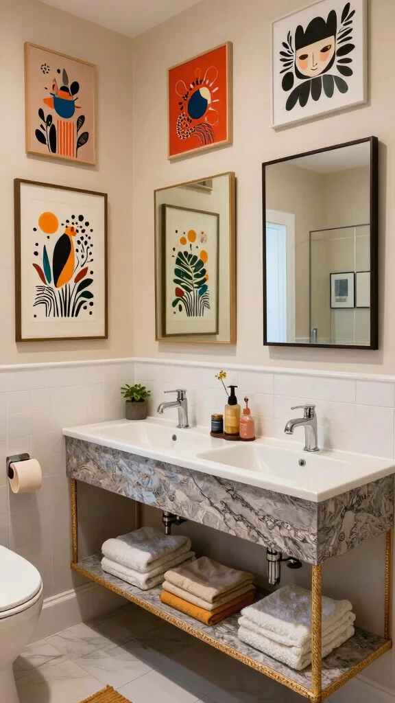 12 Bathroom Floor Plan Design Ideas for Small and Large Spaces - 12. Artistic Flair 1