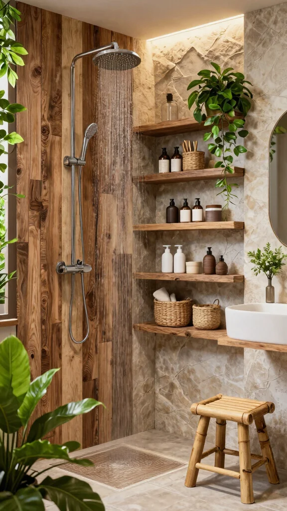 12 Bathroom Floor Plan Design Ideas for Small and Large Spaces - 3. Eco-Friendly Spa Retreat 1