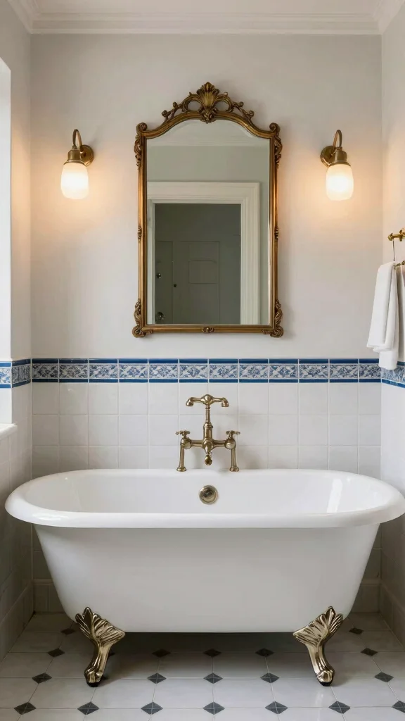 12 Bathroom Floor Plan Design Ideas for Small and Large Spaces - 7. Vintage Charm Meets Modern Needs 1