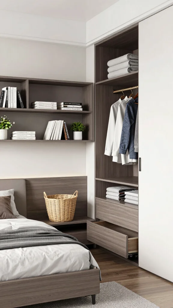 12 Bedroom Interior Design Ideas for a Polished Personal Space - 4. Smart Storage Solutions 1