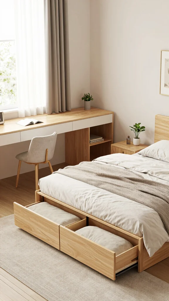 12 Cozy Small Bedroom Ideas That Feel Bigger and More Beautiful - 2. Maximizing Small Spaces with Multi-Functional Furniture 1