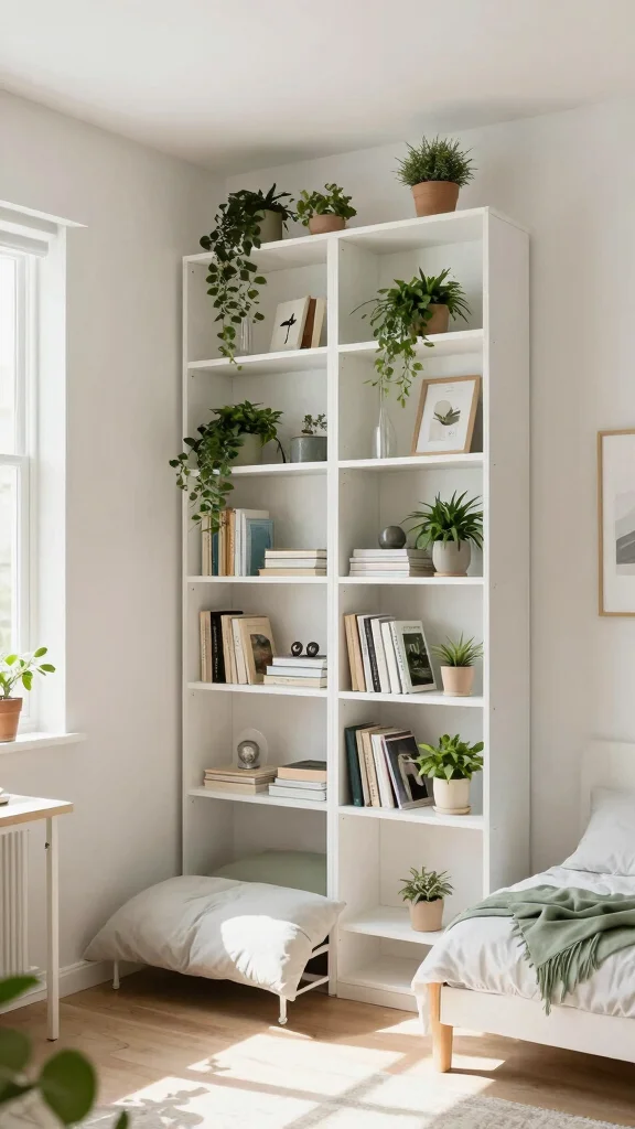 12 Cozy Small Bedroom Ideas That Feel Bigger and More Beautiful - 3. Create Vertical Height with Shelving 1