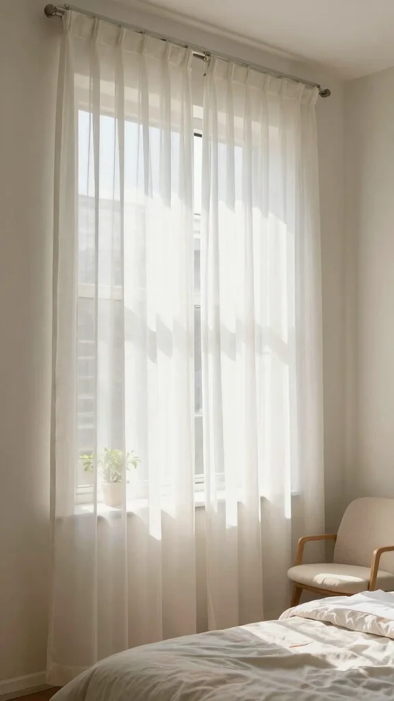 12 Cozy Small Bedroom Ideas That Feel Bigger and More Beautiful - 6. Choose Curtains to Enhance Light and Space 1