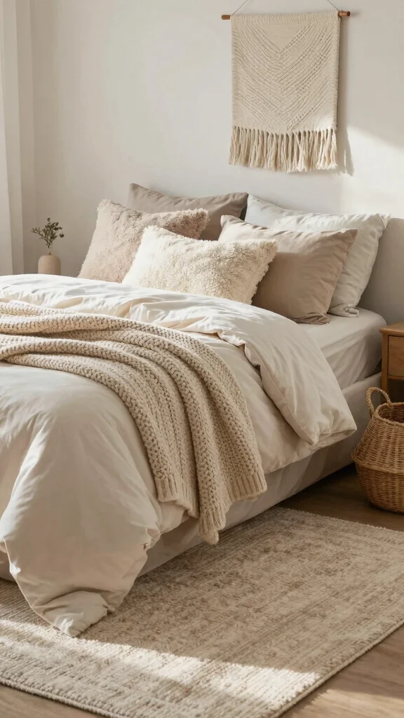 12 Cozy Small Bedroom Ideas That Feel Bigger and More Beautiful - 7. Incorporate Textures for Comfort 1