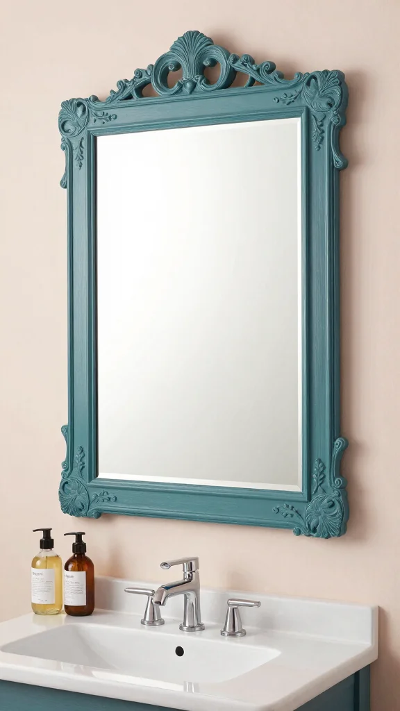 12 DIY Affordable Bathroom Ideas Anyone Can Pull Off - 2. Upcycled Bathroom Mirror 1