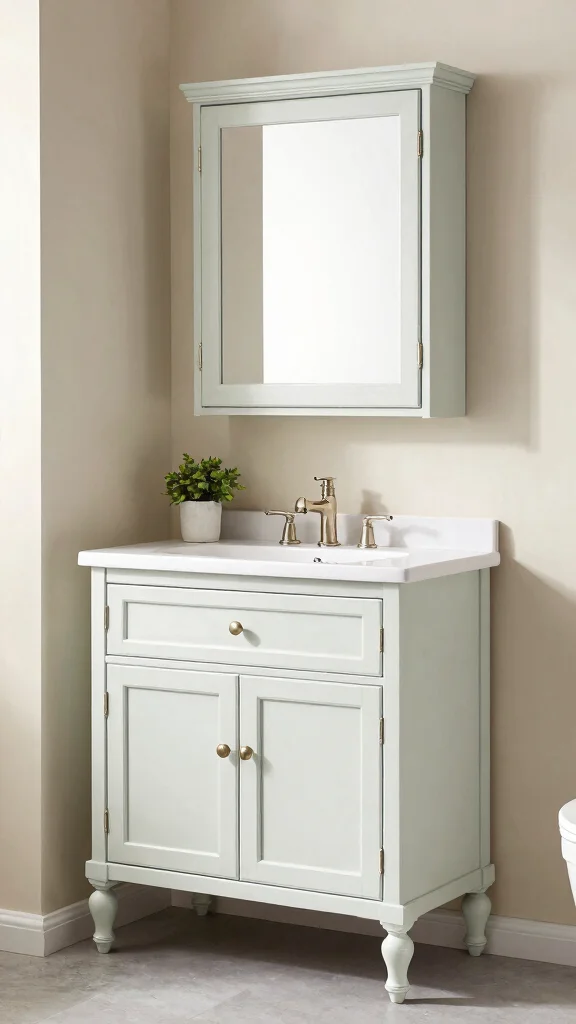 12 DIY Affordable Bathroom Ideas Anyone Can Pull Off - 7. Repaint or Refinish Cabinets 1