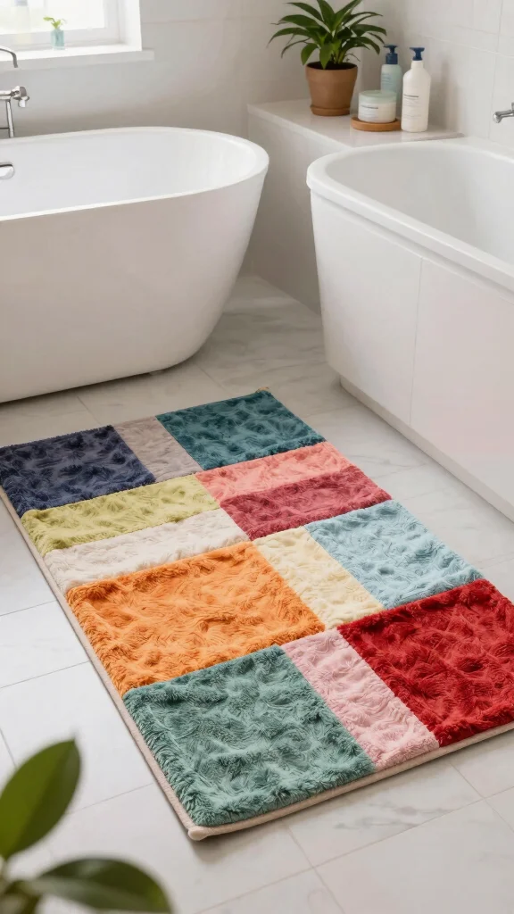 12 DIY Affordable Bathroom Ideas Anyone Can Pull Off - 8. DIY Bath Mat from Old Towels 1