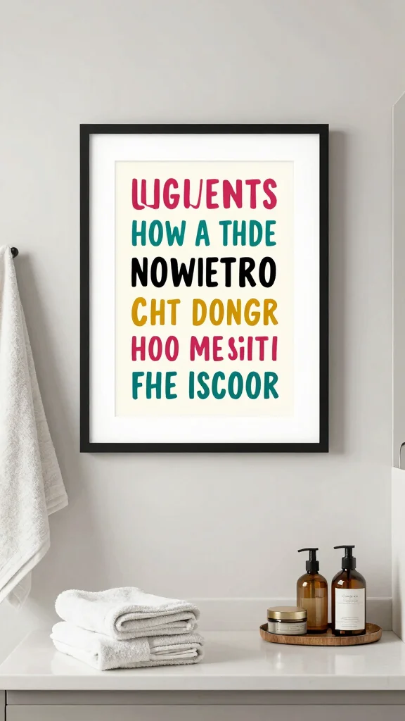 12 DIY Affordable Bathroom Ideas Anyone Can Pull Off - 9. Custom Wall Art 1