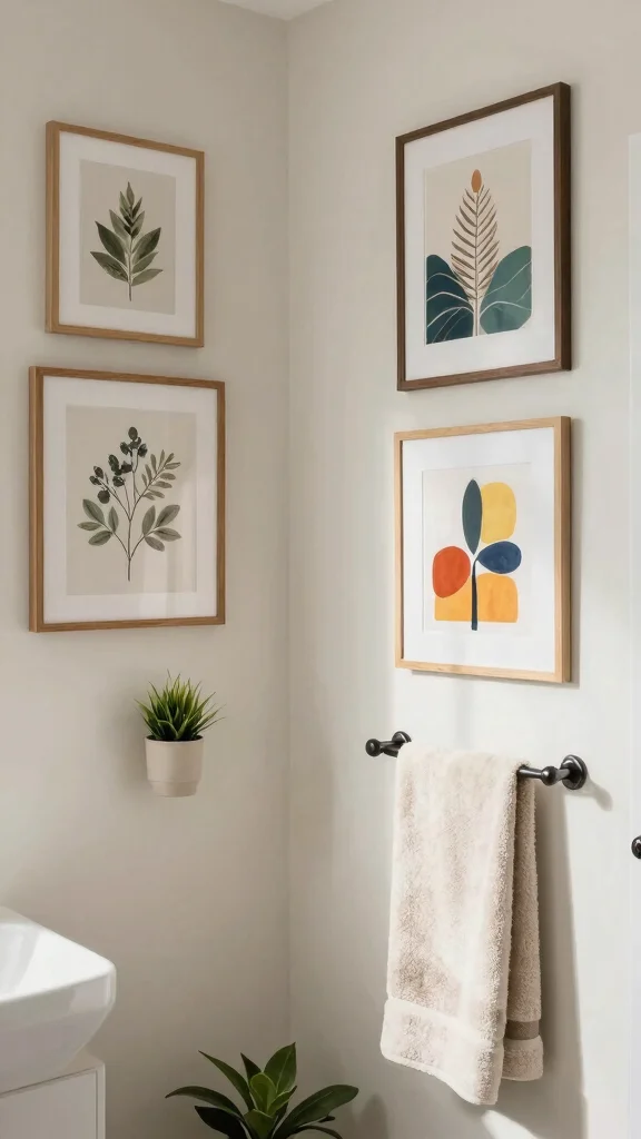 12 DIY Bathroom Ideas for a Custom Budget-Friendly Refresh - 12. Personalize with Art 1