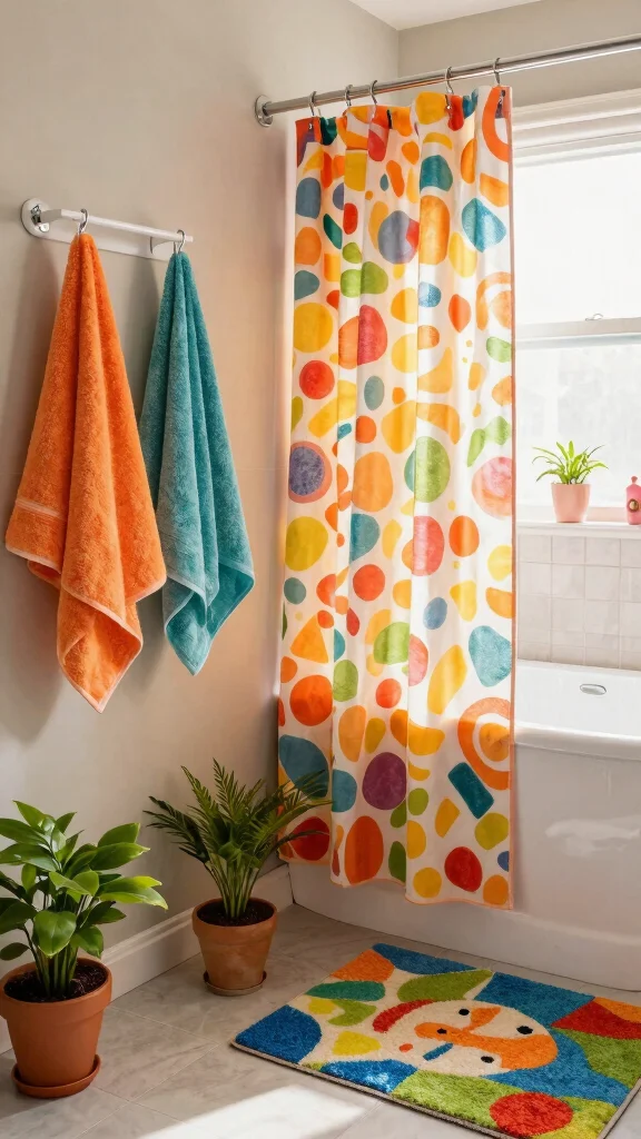 12 DIY Bathroom Ideas for a Custom Budget-Friendly Refresh - 9. Use Colorful Accessories 1