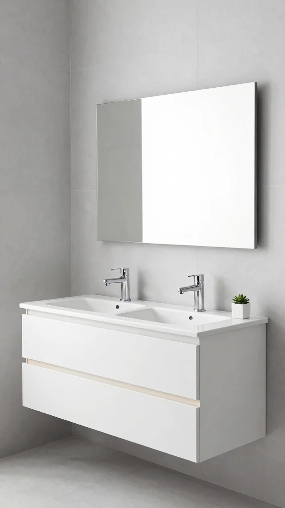 12 Double Sink Bathroom Ideas for a Shared Functional Space - 1. Minimalist Double Sink for Modern Appeal 1