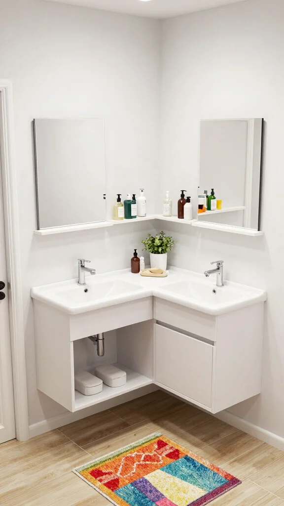 12 Double Sink Bathroom Ideas for a Shared Functional Space - 3. Space-Saving Solutions for Compact Bathrooms 1