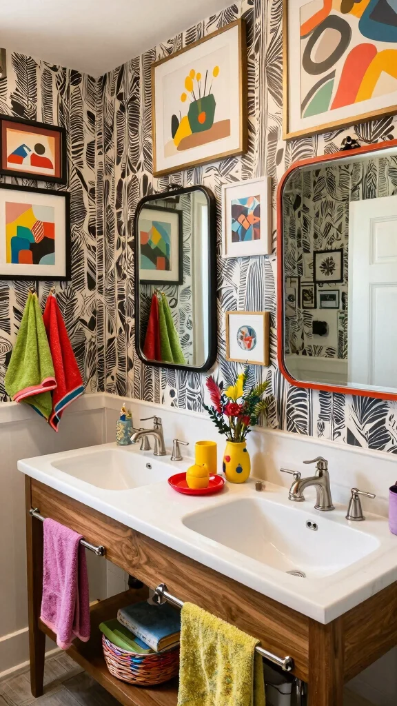12 Double Sink Bathroom Ideas for a Shared Functional Space - 6. Eclectic Mix with Character 1