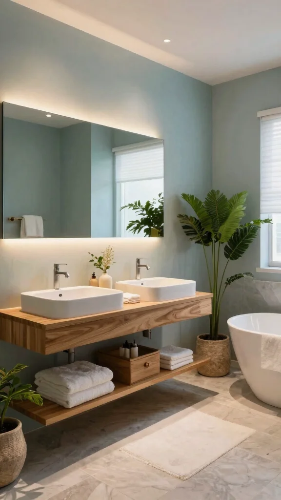 12 Double Sink Bathroom Ideas for a Shared Functional Space - 7. Spa-like Sanctuary with Tranquility 1