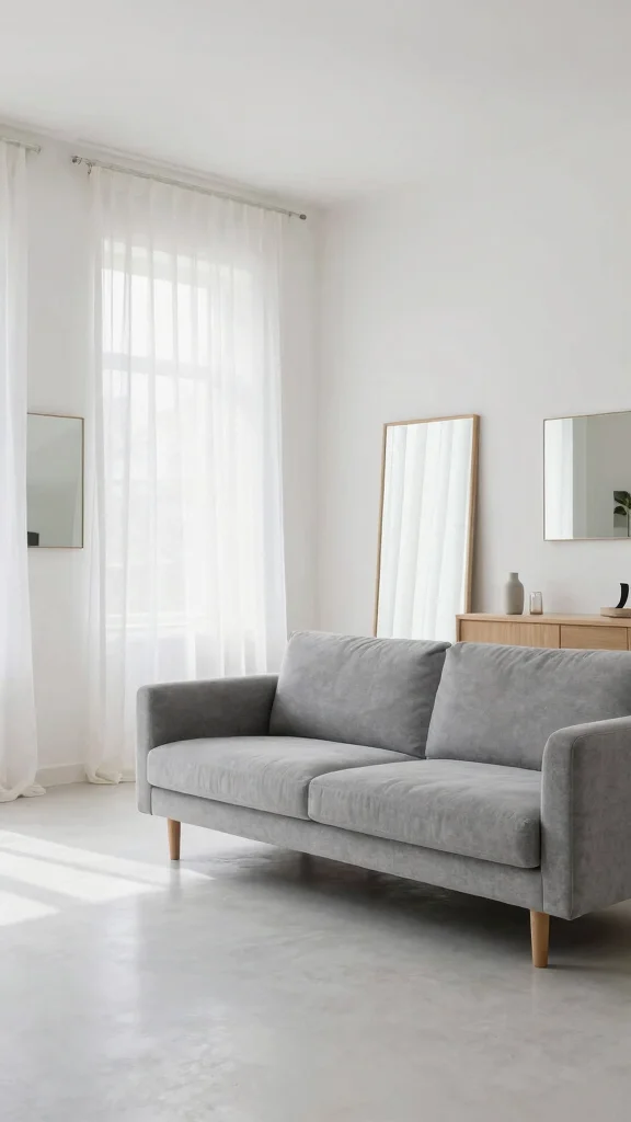12 Grey Couch Living Room Ideas for a Versatile Polished Space - 11. Light and Airy Feel 1