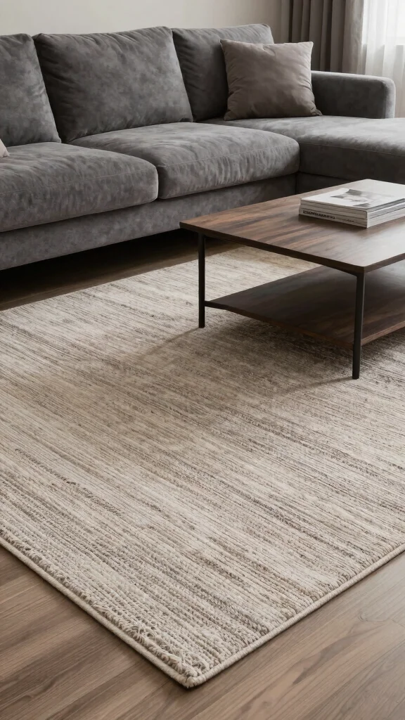 12 Grey Couch Living Room Ideas for a Versatile Polished Space - 6. Layering Rugs 1