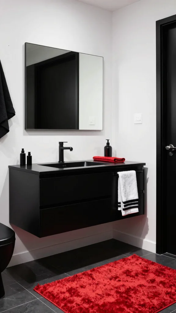 12 Half Bath Ideas for a Small Space With Big Style Impact - 10. High-Contrast Designs 1